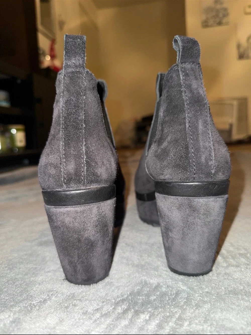 Pedro Garcia Black Suede Platform Chelsea Booties